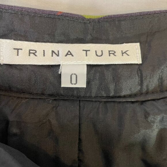 Trina Turk Julienne Trousdale Floral Pleated Skirt Knee Length Size 0 - Picture 9 of 11